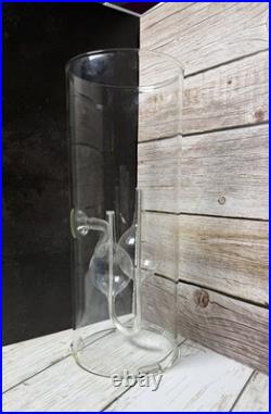 Rare Vtg. Double Chimney Handblown Zodiac Glass-oil-lamp Wolfard -excellent