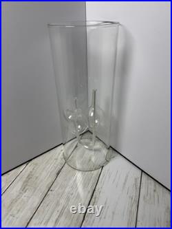 Rare Vtg. Double Chimney Handblown Zodiac Glass-oil-lamp Wolfard -excellent