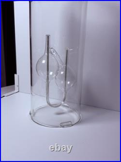 Rare Vtg. Double Chimney Handblown Zodiac Glass-oil-lamp Wolfard -excellent