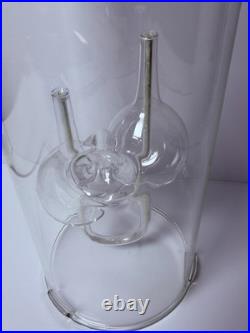 Rare Vtg. Double Chimney Handblown Zodiac Glass-oil-lamp Wolfard -excellent