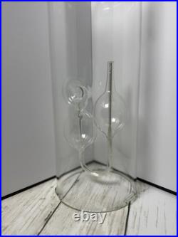 Rare Vtg. Double Chimney Handblown Zodiac Glass-oil-lamp Wolfard -excellent