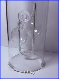 Rare Vtg. Double Chimney Handblown Zodiac Glass-oil-lamp Wolfard -excellent