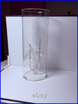 Rare Vtg. Double Chimney Handblown Zodiac Glass-oil-lamp Wolfard -excellent