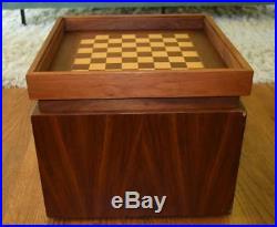 Rare Vtg MCM John Keal for Brown Saltman Game Chess Box Side Table Walnut Birch