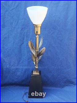 Rare Vtg Mid Century Modern Stiffel Parzinger Sedum Leaf Floriform Table Lamp