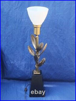 Rare Vtg Mid Century Modern Stiffel Parzinger Sedum Leaf Floriform Table Lamp