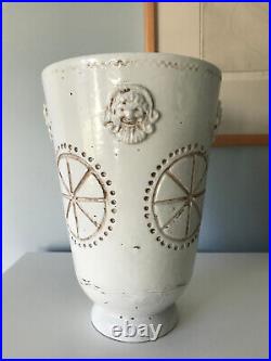 Rare Vtg Mid Century Modern Ugo Zaccagnini Italian Ceramic Vase, Pottery, Signed
