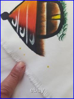 Rare Vtg Set 12 Hand Painted Mid Century Modern African Dancer Linen Luncheon