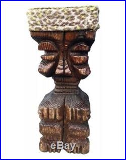 Rare Witco Midcentury Carved Tiki God Bar Stool