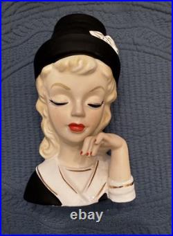 Rare Wreath Mark Lady Head Vase