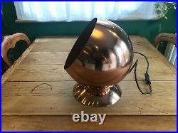 Rare copper mirror ball globe floor lamp with cord flex, Tom Dixon style