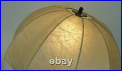 Rare large mid century modern cocoon TABLE LAMP cherrywood base 1970s