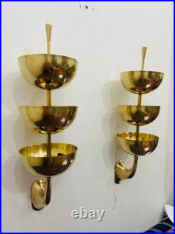 Rare of Pair Sconce Italian Stilnovo Style Mid Century Wall Fixture Lamp Light