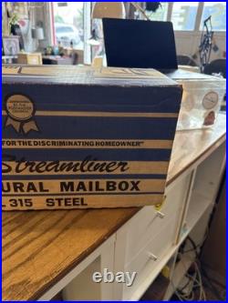 Rare vintage Mid-Century Modern Streamliner Model 315 Steel Rural Mailbox New