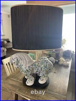 Raymor Bitossi Mancioli Horse Lamp & VTG Shade HUGE 25 Mid Century Modern Rare