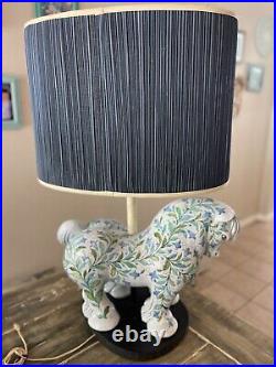 Raymor Bitossi Mancioli Horse Lamp & VTG Shade HUGE 25 Mid Century Modern Rare