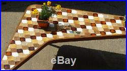 Richard Hohenberg Rare Mosaic Tile Boomerang Coffee Table Mid-century Modern
