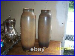 Rorstrand Carl Harry Stalhane Matching Pair Vases withStickers 12 MCM Rare