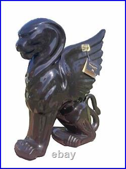 Royal Haeger Pottery Black Griffin 125th Anniversary 15 Rare Vintage MCM With Tag