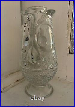 SOO RARE Viking GLASS OWL FAIRY LIGHT Clear CRYSTAL Color 1960s Candle