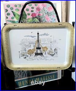 SPRINGTIME IN PARIS? VERY RAREPARIS Au PRINTEMPSFrench MCM TV Trays 4pc Set SPRINGTIME IN PARIS? VERY RAREPARIS Au PRINTEMPSFrench MCM TV Trays 4pc Set