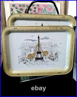 SPRINGTIME IN PARIS? VERY RAREPARIS Au PRINTEMPSFrench MCM TV Trays 4pc Set SPRINGTIME IN PARIS? VERY RAREPARIS Au PRINTEMPSFrench MCM TV Trays 4pc Set