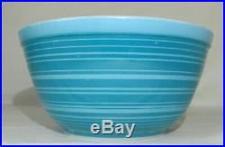 SUPER RARE Pyrex Blue Terra Stripe Mixing Bowl 402 HTF PROTOTYPE TEST PIECE