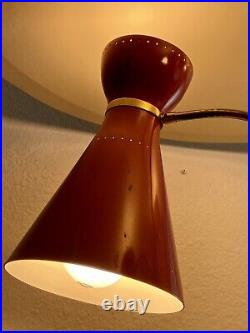 SUPER RARE! STILNOVO Mid Century Modern Multi Color Cone Spotlight Floor Lamp