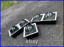 Set Of 3 RARE Mid Century MCM Modern Double Dome Serving Dish 1 Single 2 Double