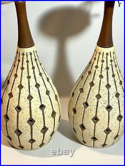 Set Of John C Virden Mid Century Modern Ceramic Pendant Hanging Lamps Light Rare