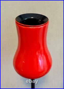Set of 4 Rare Mid Century Danish Modern Laurids Lønborg Red Tulip Candlesticks