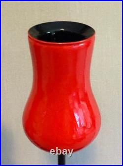 Set of 4 Rare Mid Century Danish Modern Laurids Lønborg Red Tulip Candlesticks