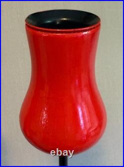 Set of 4 Rare Mid Century Danish Modern Laurids Lønborg Red Tulip Candlesticks