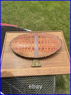 Signed Orange Enamel Curtis Jere Tree of Life RARE One Of A Kind