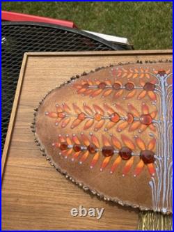 Signed Orange Enamel Curtis Jere Tree of Life RARE One Of A Kind