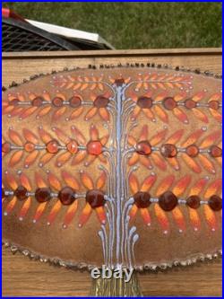 Signed Orange Enamel Curtis Jere Tree of Life RARE One Of A Kind