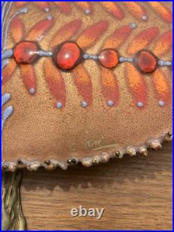 Signed Orange Enamel Curtis Jere Tree of Life RARE One Of A Kind