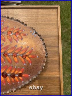 Signed Orange Enamel Curtis Jere Tree of Life RARE One Of A Kind