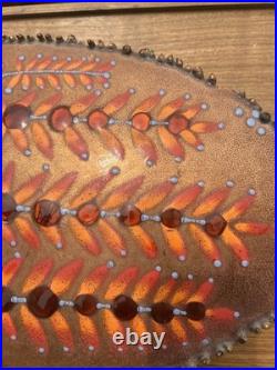 Signed Orange Enamel Curtis Jere Tree of Life RARE One Of A Kind