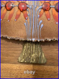Signed Orange Enamel Curtis Jere Tree of Life RARE One Of A Kind