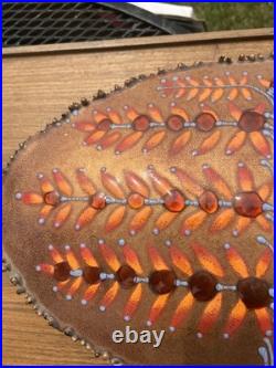 Signed Orange Enamel Curtis Jere Tree of Life RARE One Of A Kind