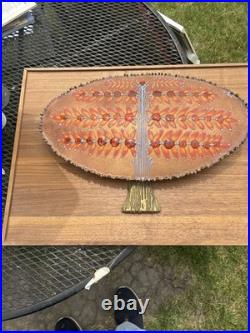 Signed Orange Enamel Curtis Jere Tree of Life RARE One Of A Kind