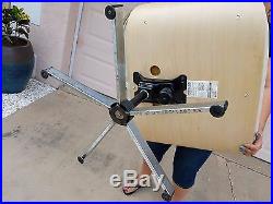 Signed PLYCRAFT White Leather Eames Style Lounge Chair Ottoman RARE Blonde Wood