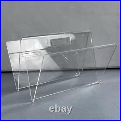 Space Age Clear Plexiglass Vintage Magazine Rack, 1970s Lucite Rare MCM 70s