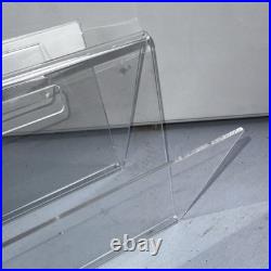 Space Age Clear Plexiglass Vintage Magazine Rack, 1970s Lucite Rare MCM 70s