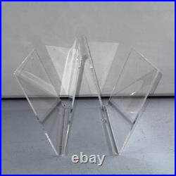 Space Age Clear Plexiglass Vintage Magazine Rack, 1970s Lucite Rare MCM 70s
