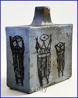 Steve Salisian MID Century Modern Studio Art Pottery Sgraffito Figural Vase