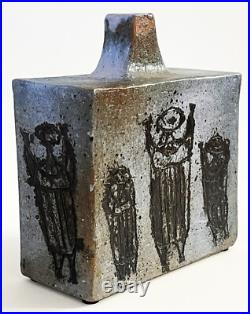 Steve Salisian MID Century Modern Studio Art Pottery Sgraffito Figural Vase