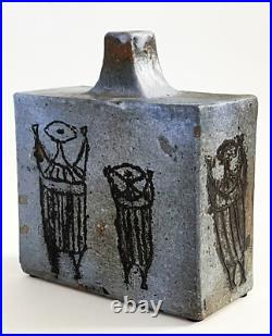 Steve Salisian MID Century Modern Studio Art Pottery Sgraffito Figural Vase