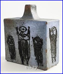 Steve Salisian MID Century Modern Studio Art Pottery Sgraffito Figural Vase